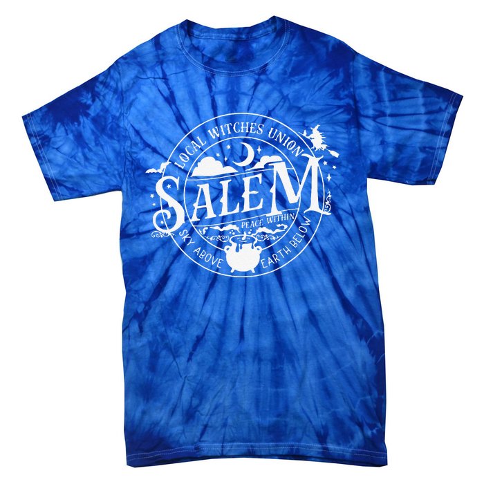 Salem Local Witches Union Sky Above Earth Below Halloween Tie-Dye T-Shirt