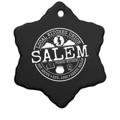 Salem Local Witches Union Witchcraft Pagan Wiccan Halloween Meaningful Gift Ceramic Star Ornament