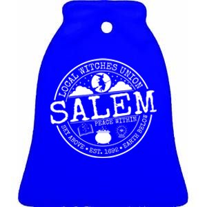 Salem Local Witches Union Witchcraft Pagan Wiccan Halloween Meaningful Gift Ceramic Bell Ornament