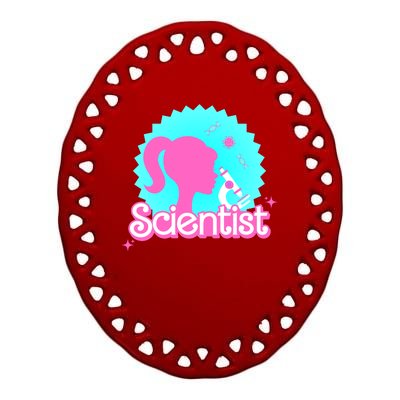 Scientist Lab Week Girl Tech Ceramic Oval Ornament