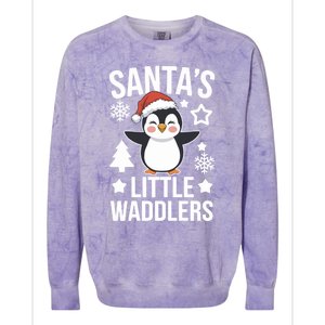 SantaS Little Waddlers Penguin Christmas Gift Colorblast Crewneck Sweatshirt