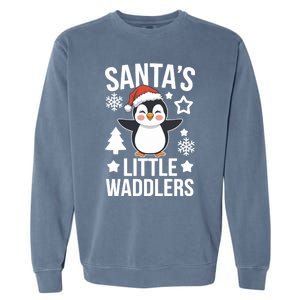 SantaS Little Waddlers Penguin Christmas Gift Garment-Dyed Sweatshirt