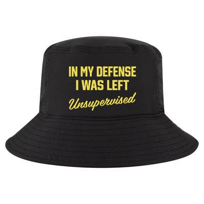 Steve Lehto Wearing In My Defense I Was Left Unsupervised Cool Comfort Performance Bucket Hat