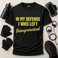 Steve Lehto Wearing In My Defense I Was Left Unsupervised Performance Shirt
