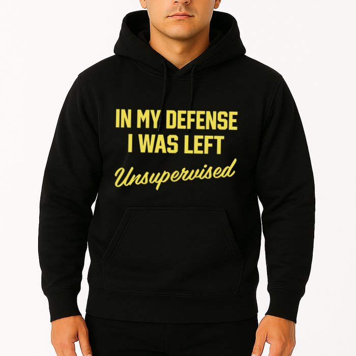 Steve Lehto Wearing In My Defense I Was Left Unsupervised Hoodie