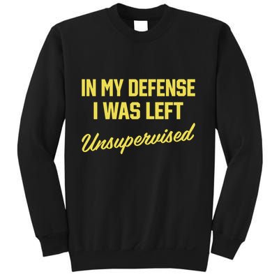 Steve Lehto Wearing In My Defense I Was Left Unsupervised Sweatshirt
