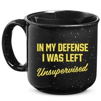 Steve Lehto Wearing In My Defense I Was Left Unsupervised 15oz Campfire Ceramic Mug