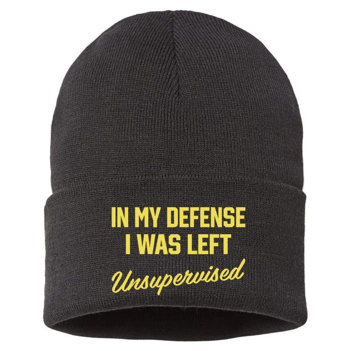 Steve Lehto Wearing In My Defense I Was Left Unsupervised Sustainable Knit Beanie