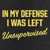 Steve Lehto Wearing In My Defense I Was Left Unsupervised 25L Jumbo Tote