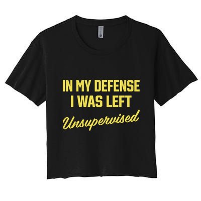 Steve Lehto Wearing In My Defense I Was Left Unsupervised Crop Top