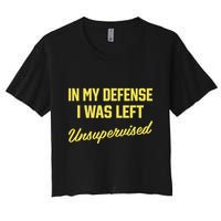 Steve Lehto Wearing In My Defense I Was Left Unsupervised Crop Top