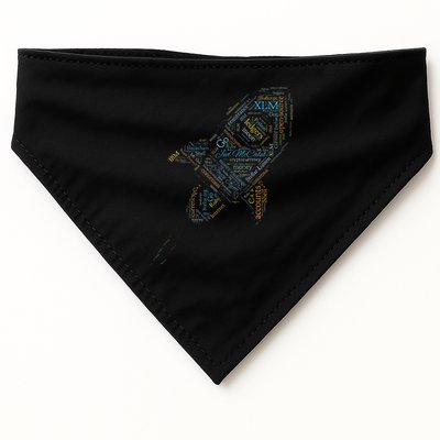 Stellar Lumens Word Cloud Alt Colors Crypto USA-Made Doggie Bandana