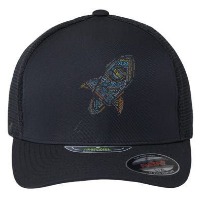 Stellar Lumens Word Cloud Alt Colors Crypto Flexfit Unipanel Trucker Cap