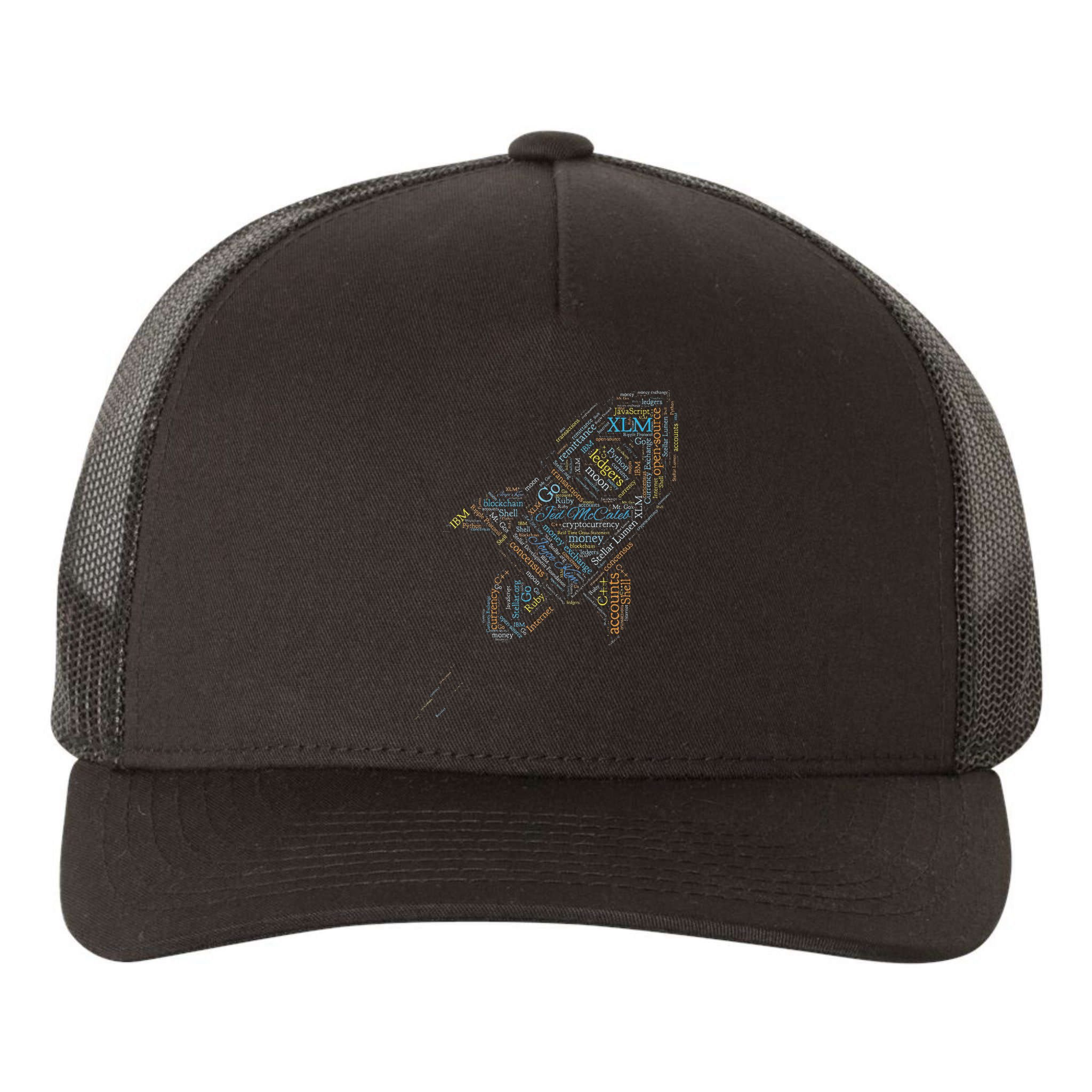 Stellar Lumens Word Cloud Alt Colors Crypto Yupoong Adult 5-Panel Trucker Hat