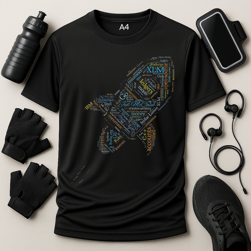 Stellar Lumens Word Cloud Alt Colors Crypto Performance Shirt