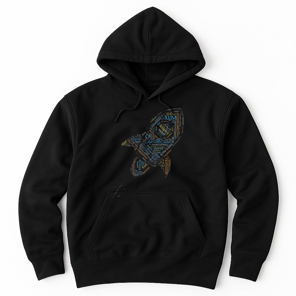 Stellar Lumens Word Cloud Alt Colors Crypto Hoodie