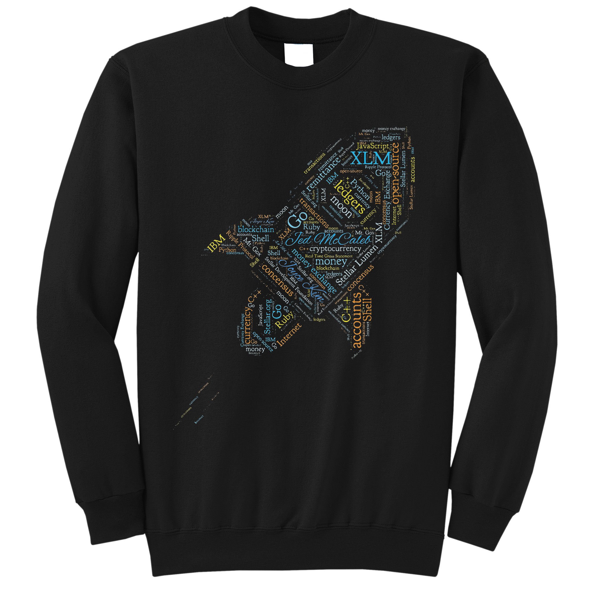Stellar Lumens Word Cloud Alt Colors Crypto Sweatshirt