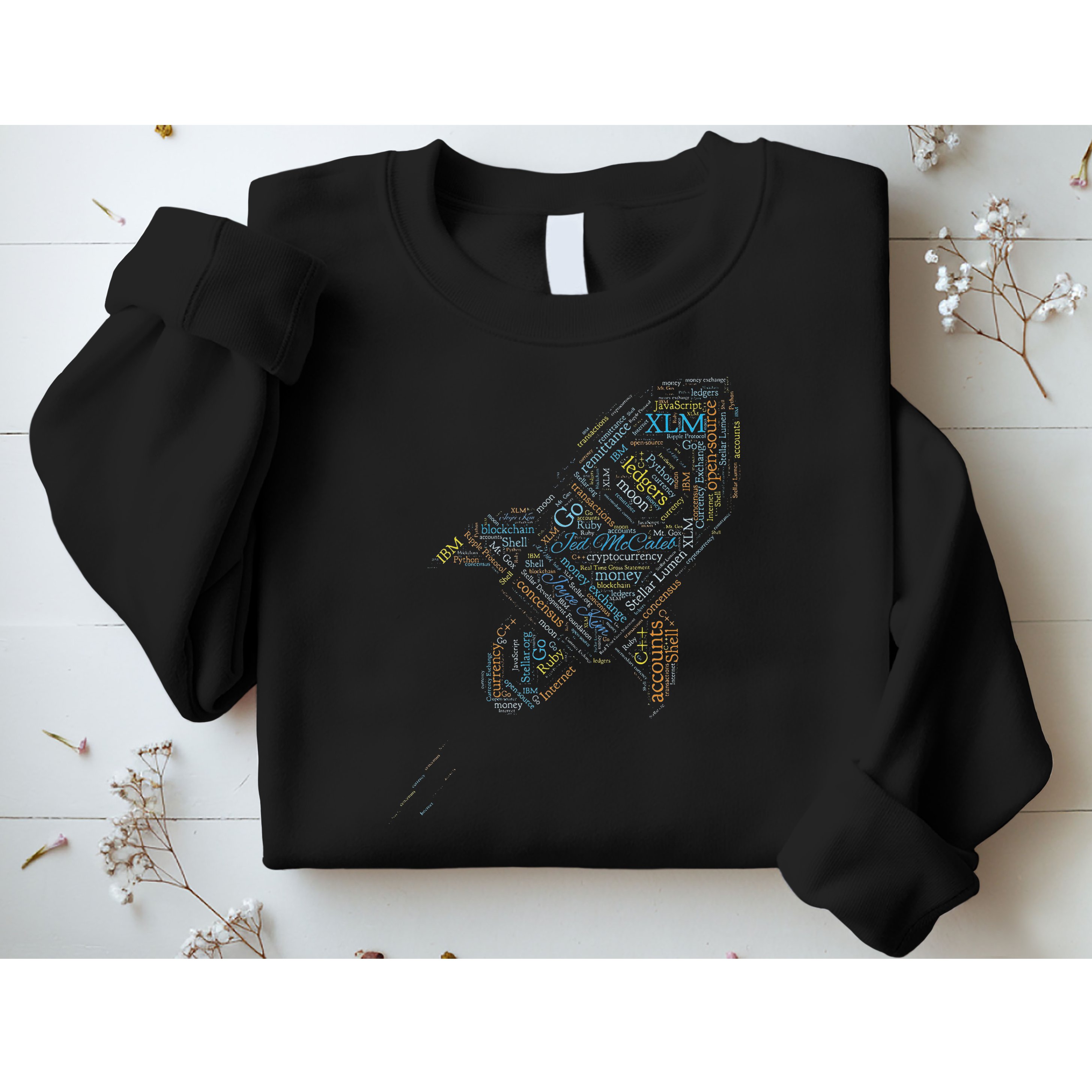 Stellar Lumens Word Cloud Alt Colors Crypto Sweatshirt