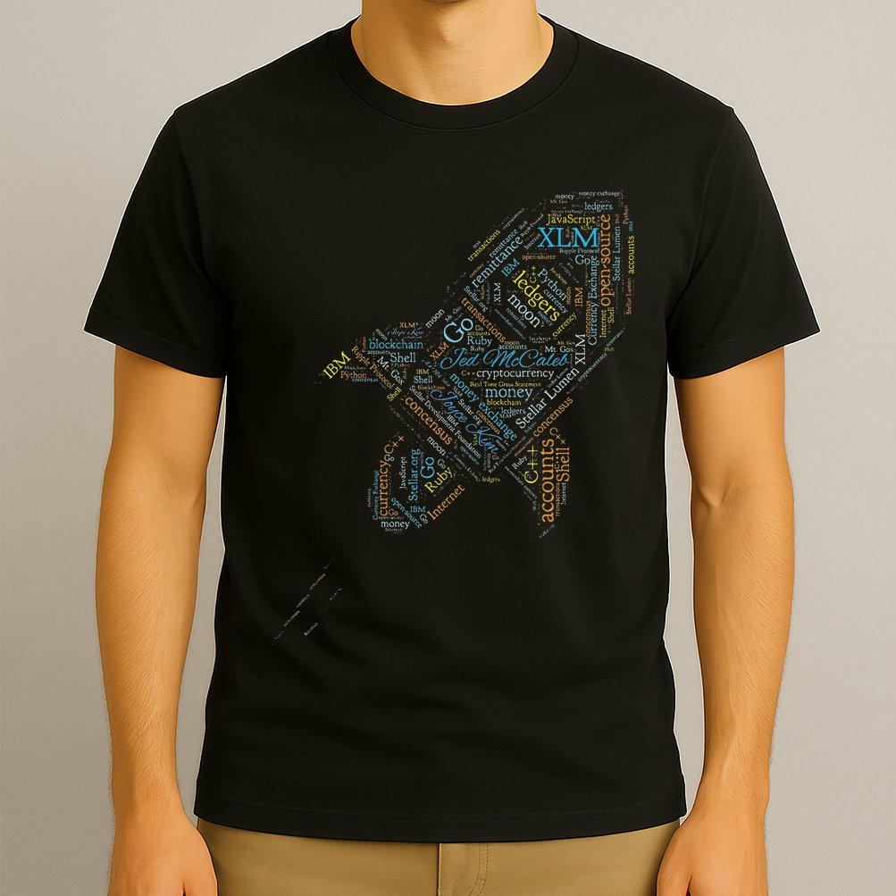 Stellar Lumens Word Cloud Alt Colors Crypto T-Shirt