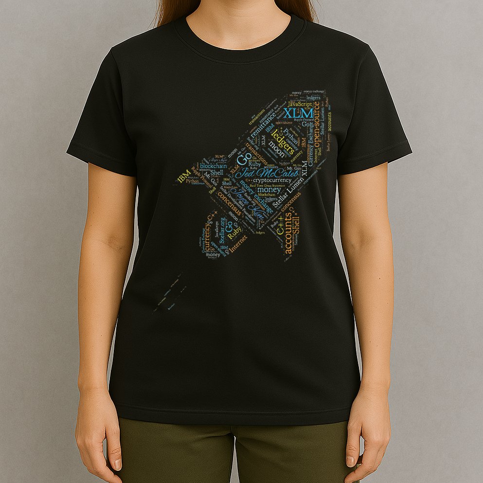 Stellar Lumens Word Cloud Alt Colors Crypto T-Shirt