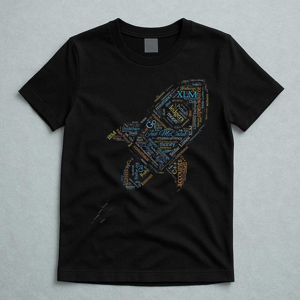 Stellar Lumens Word Cloud Alt Colors Crypto T-Shirt