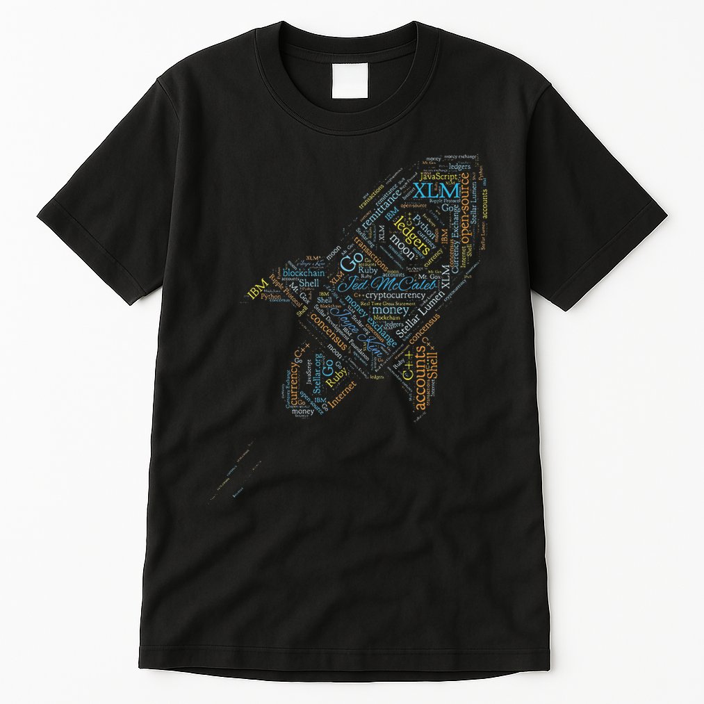 Stellar Lumens Word Cloud Alt Colors Crypto Tall T-Shirt