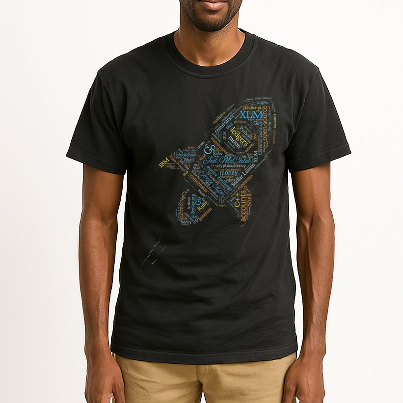 Stellar Lumens Word Cloud Alt Colors Crypto Tall T-Shirt
