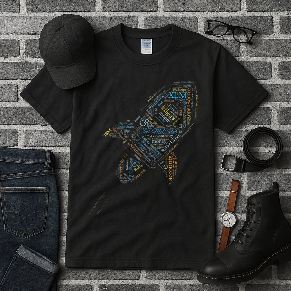 Stellar Lumens Word Cloud Alt Colors Crypto Tall T-Shirt