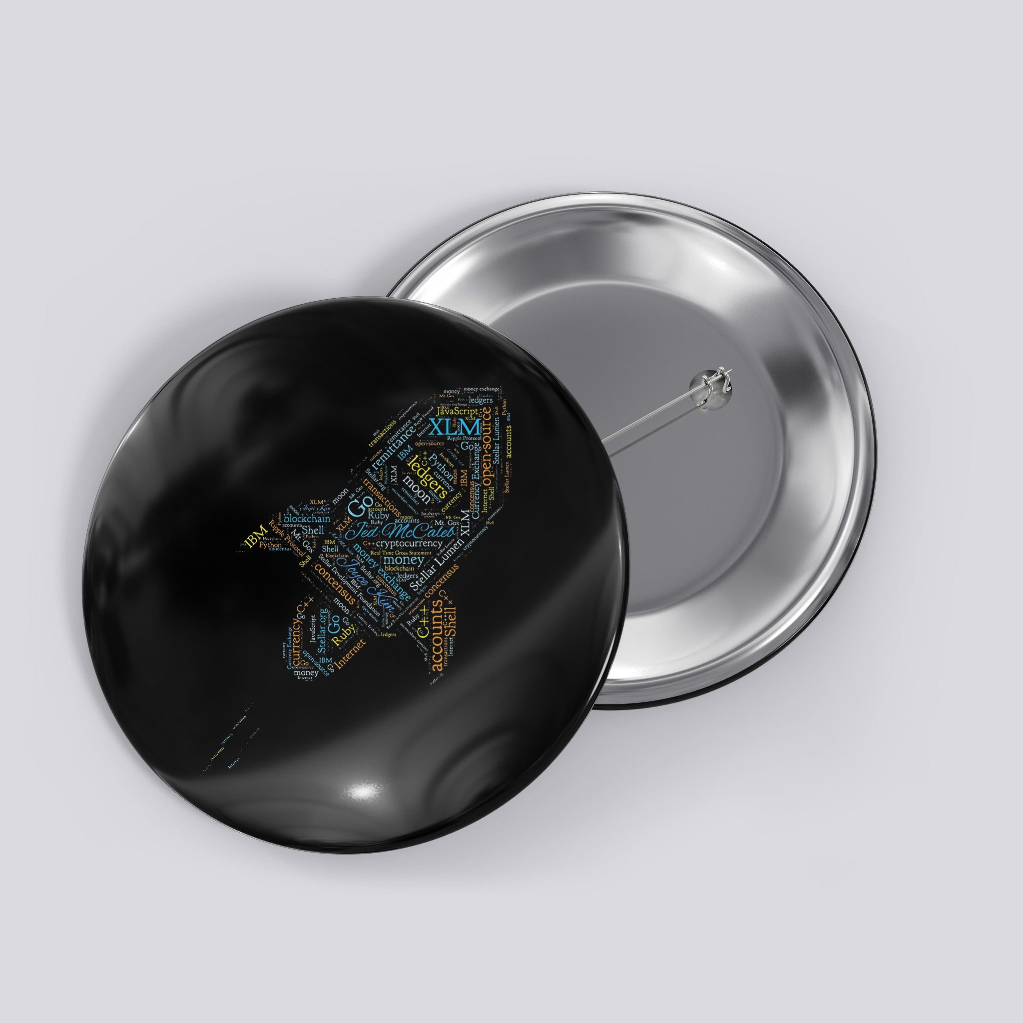 Stellar Lumens Word Cloud Alt Colors Crypto Button