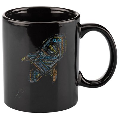 Stellar Lumens Word Cloud Alt Colors Crypto 11oz C Handle Ceramic Mug