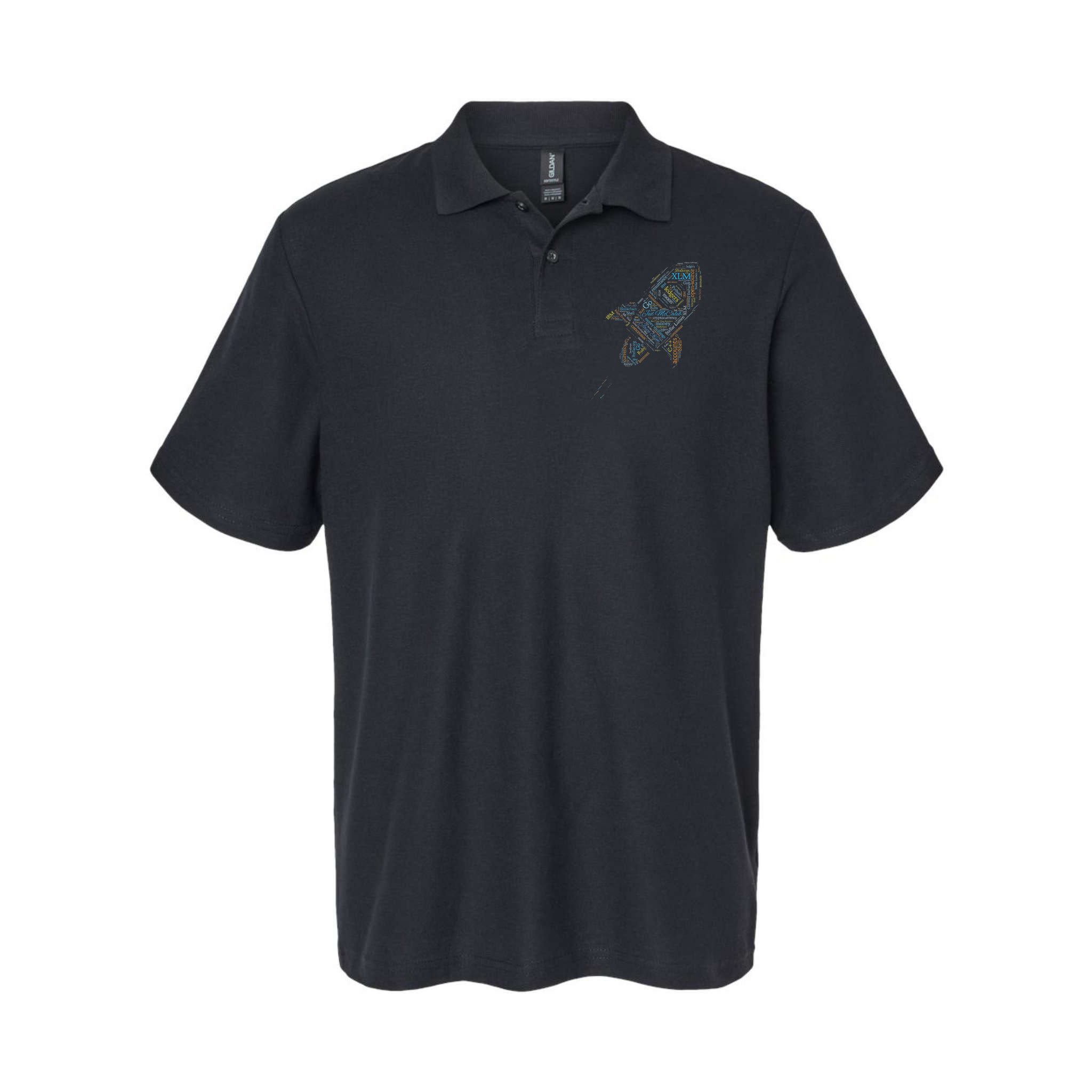 Stellar Lumens Word Cloud Alt Colors Crypto Polo