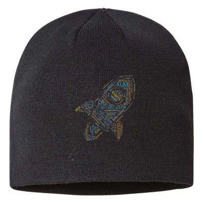 Stellar Lumens Word Cloud Alt Colors Crypto Sustainable Beanie