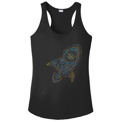 Stellar Lumens Word Cloud Alt Colors Crypto Ladies PosiCharge Competitor Racerback Tank