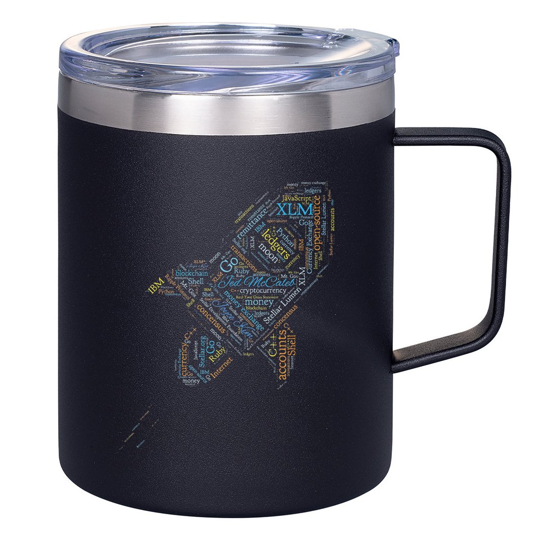 Stellar Lumens Word Cloud Alt Colors Crypto 12oz Stainless Steel Coffee Mug