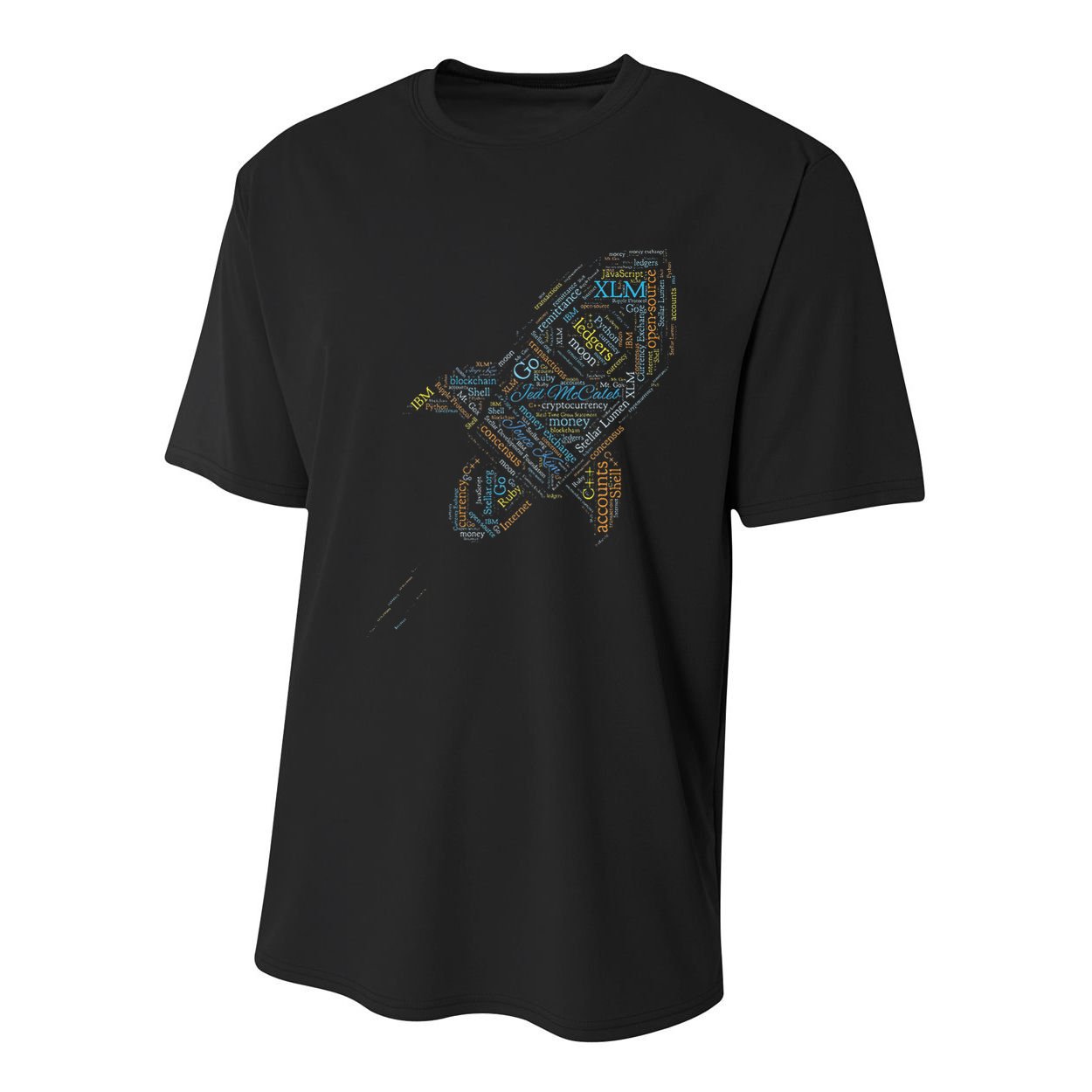 Stellar Lumens Word Cloud Alt Colors Crypto Youth Performance Sprint T-Shirt