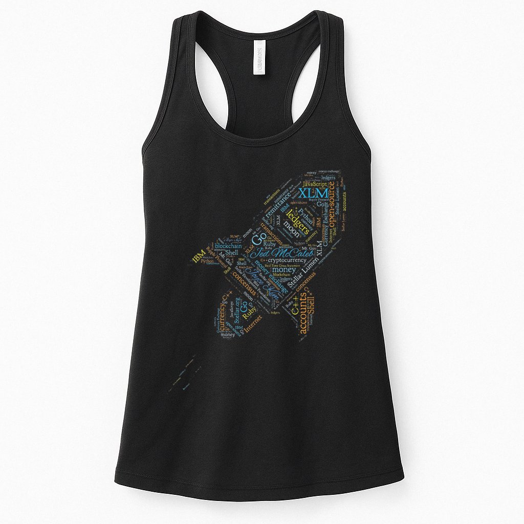 Stellar Lumens Word Cloud Alt Colors Crypto Womens Tank Top