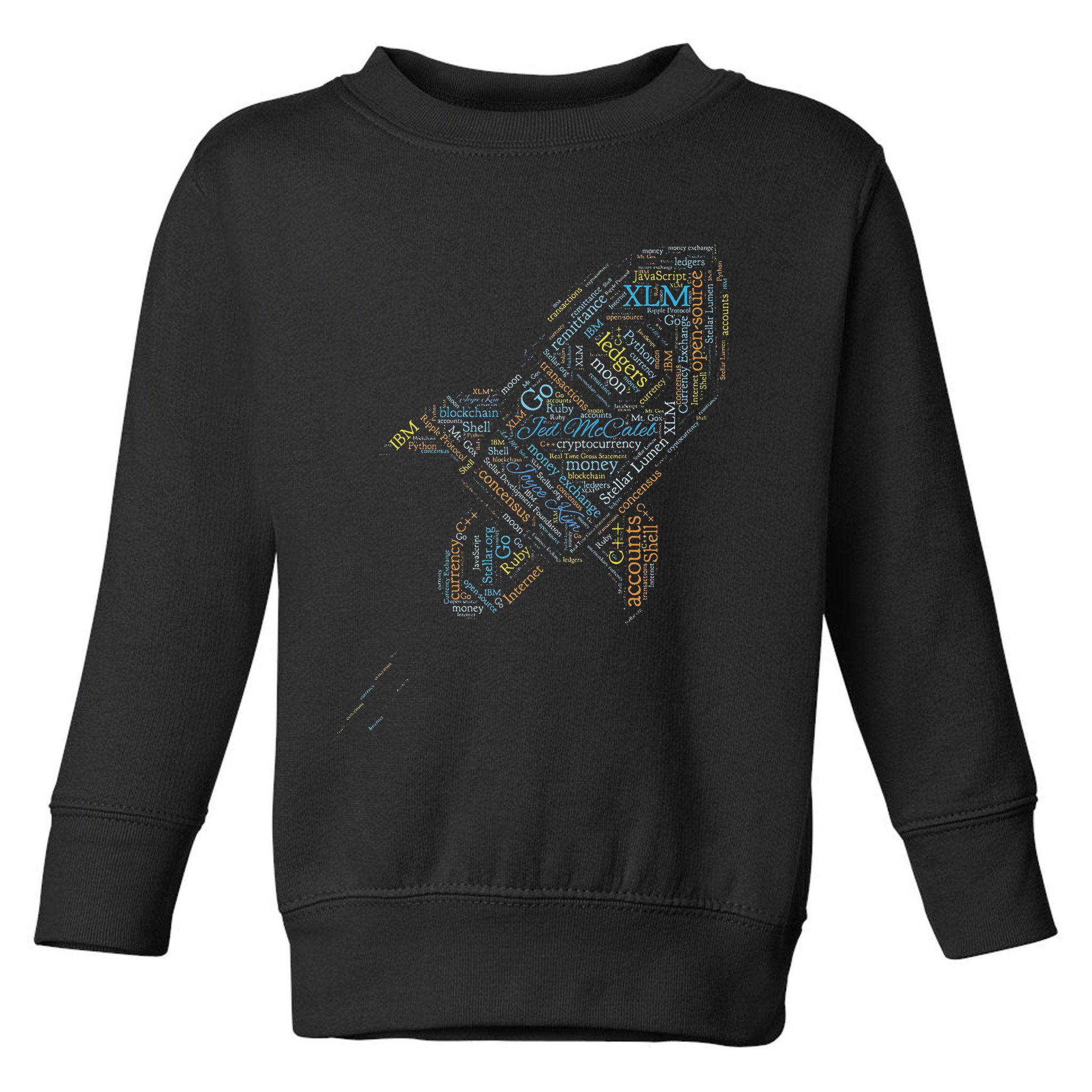 Stellar Lumens Word Cloud Alt Colors Crypto Toddler Sweatshirt
