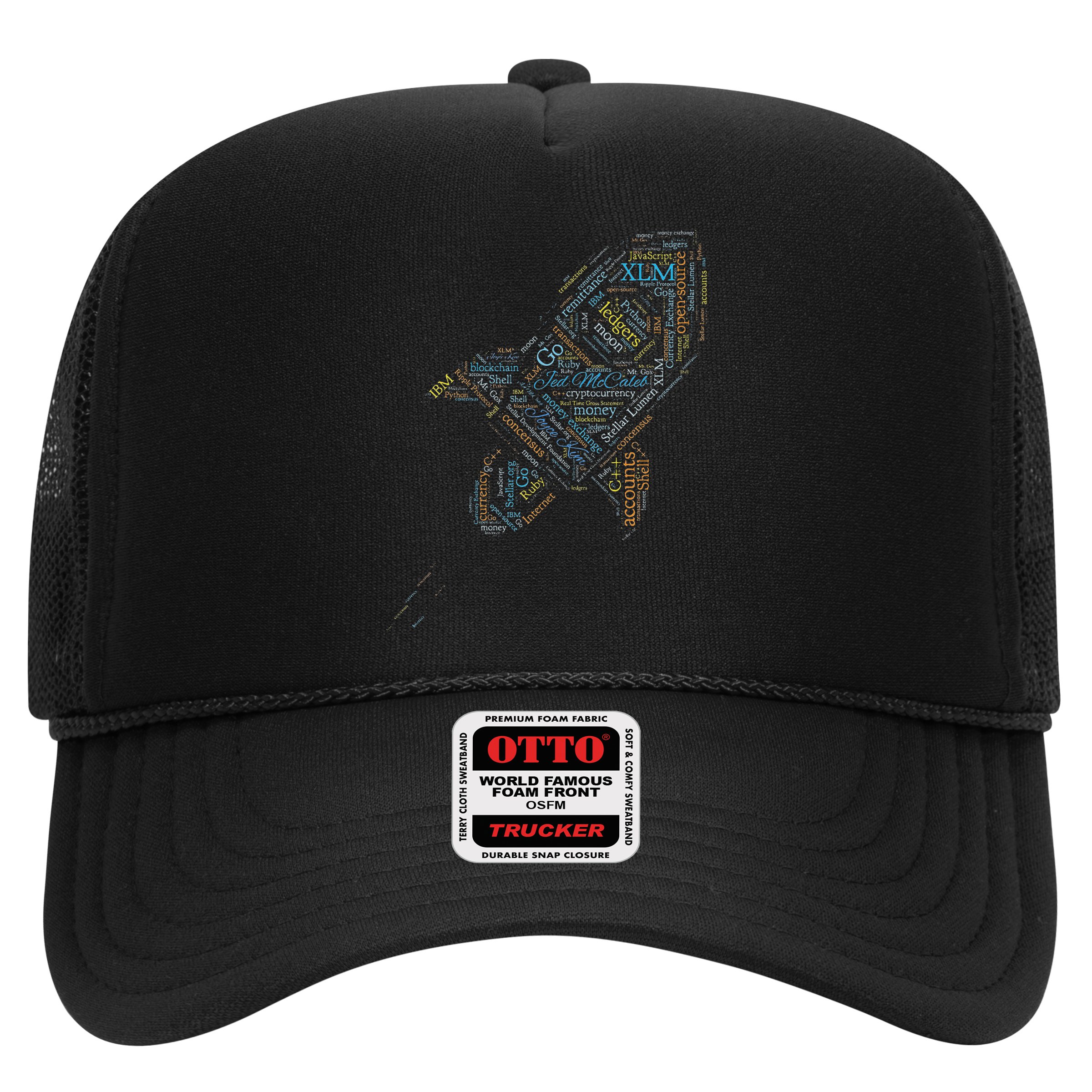 Stellar Lumens Word Cloud Alt Colors Crypto Hat