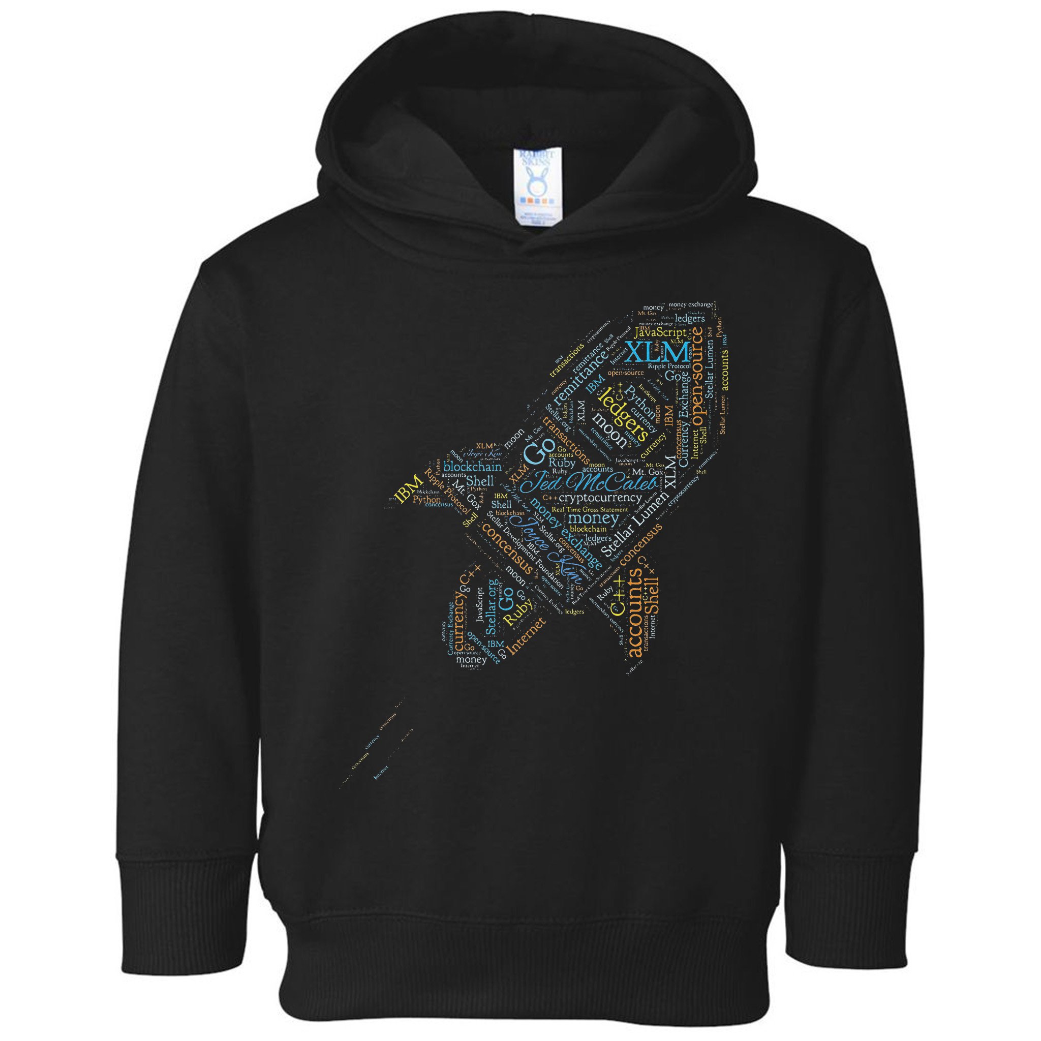 Stellar Lumens Word Cloud Alt Colors Crypto Toddler Hoodie