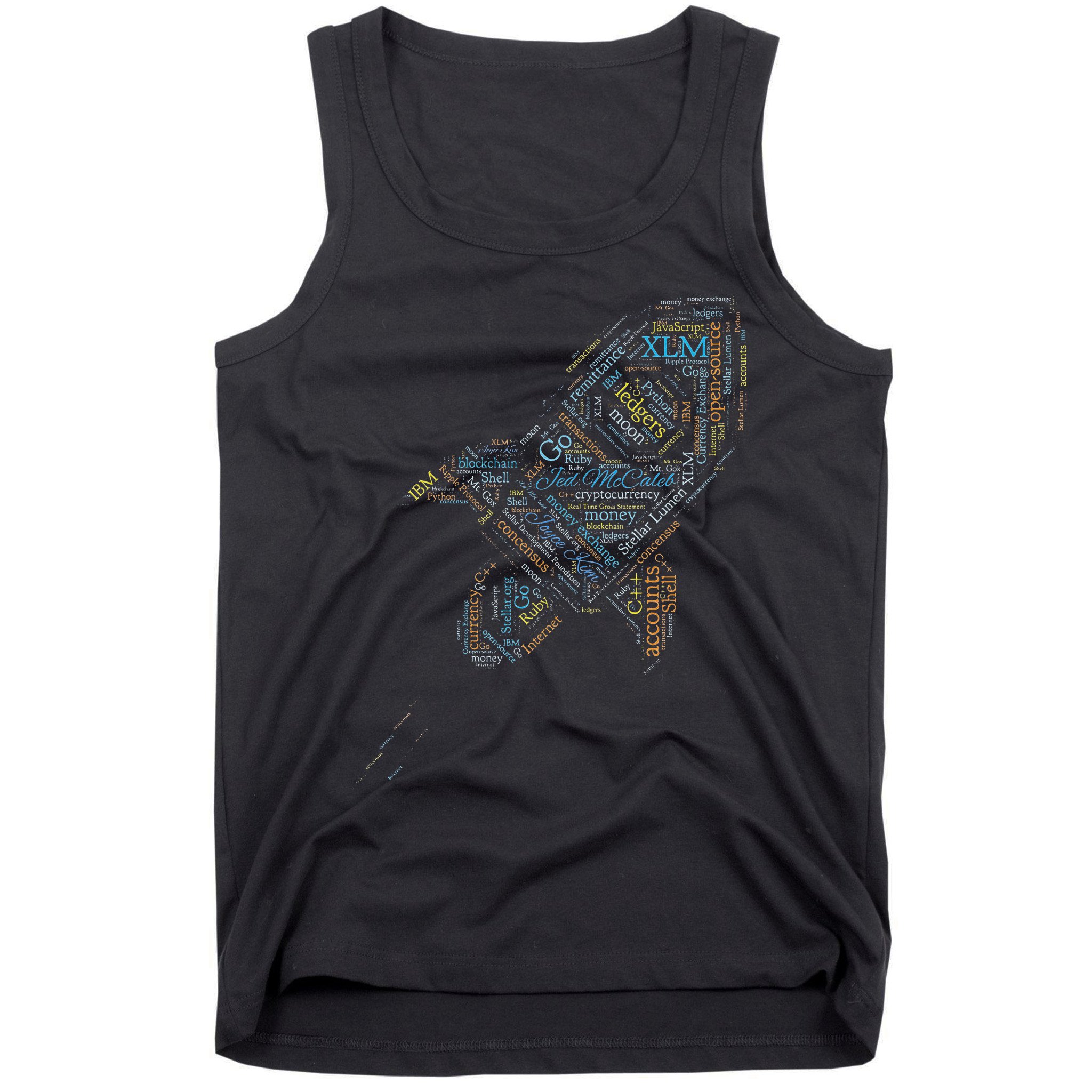 Stellar Lumens Word Cloud Alt Colors Crypto Tank Top