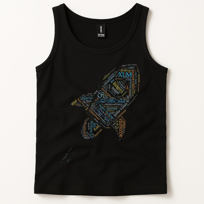 Stellar Lumens Word Cloud Alt Colors Crypto Tank Top