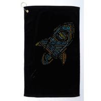 Stellar Lumens Word Cloud Alt Colors Crypto Golf Towel