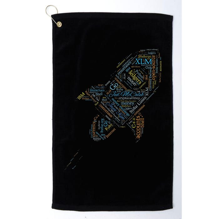 Stellar Lumens Word Cloud Alt Colors Crypto Golf Towel