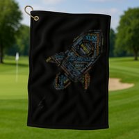 Stellar Lumens Word Cloud Alt Colors Crypto Golf Towel