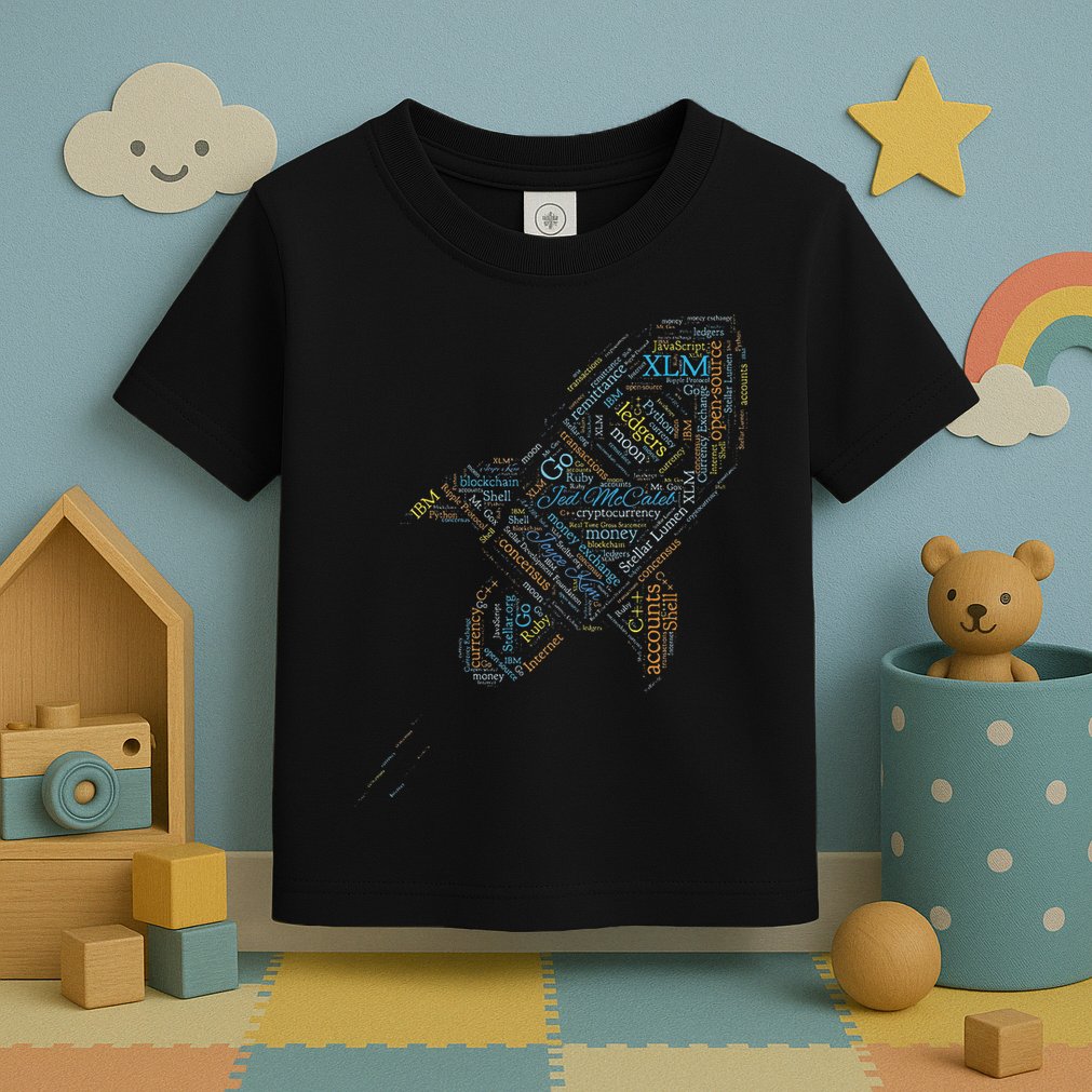 Stellar Lumens Word Cloud Alt Colors Crypto Toddler T-Shirt