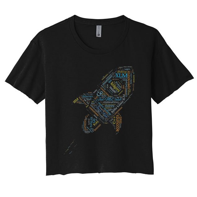 Stellar Lumens Word Cloud Alt Colors Crypto Crop Top