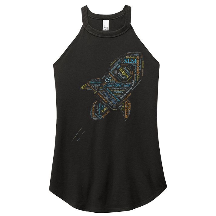 Stellar Lumens Word Cloud Alt Colors Crypto Women's Perfect Tri Rocker Tank