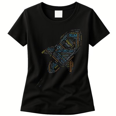 Stellar Lumens Word Cloud Alt Colors Crypto Womens T-Shirt