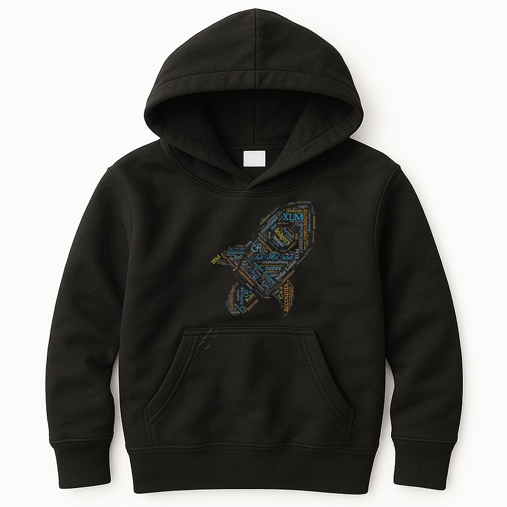 Stellar Lumens Word Cloud Alt Colors Crypto Kids Hoodie