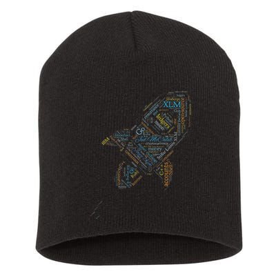 Stellar Lumens Word Cloud Alt Colors Crypto Short Acrylic Beanie